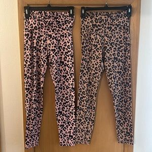 Aerie Set of 2 Real Me 7/8 Legging Hi Rise Animal Print Twist Waist Size Medium